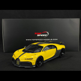 Bugatti Chiron Pur Sport 2021 Yellow / Black 1/18 Top Speed TS0388