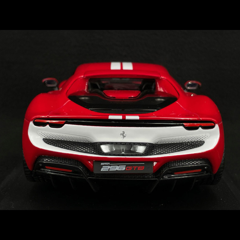 Voiture Miniature Ferrari 296 GTB Assetto Fiorano 2022 - Échelle 1/18 - Modèle Métal BBURAGO - Rouge