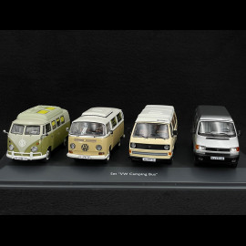 VW Camper Set T1 / T2 / T3 / T4 Camping Bus 1/43 Schuco 450359100