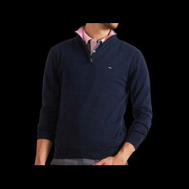 Eden Park Sweater Zipped Neck Navy Cotton PPKNIPUE0022