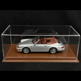 1/18 showcase for model Brown leatherette base premium quality