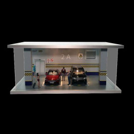Diorama 1/18 Vitrine für Modelle Überdachter Parkplatz mit Beleuchtung Premium quality