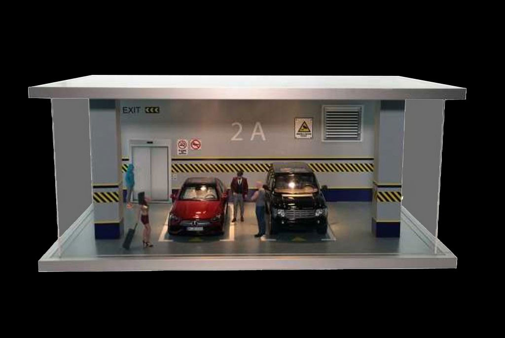 1/18 Showcase Diorama for model Covered car park with lighting