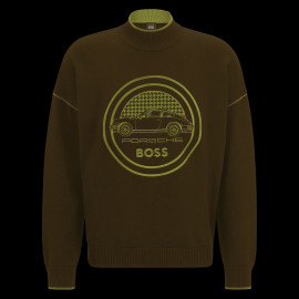 Porsche x BOSS Sweatshirt Capsule-Logo Cotton / Wool Brown BOSS 50496955_361 - Men