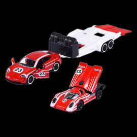 Porsche 917 K on trailer + Porsche Taycan Turbo S Salzburg 1/59 Majorette 212053112