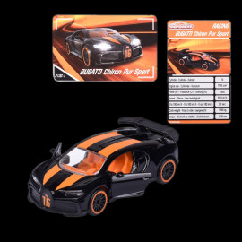 Bugatti Chiron Pur Sport Black / Orange Racing Cars 1/59 Majorette 212084009SMO