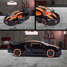 Bugatti Chiron Pur Sport Black / Orange Racing Cars 1/59 Majorette 212084009SMO