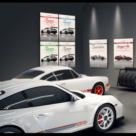 Set of 4 Porsche Posters 911 GT3 RS Type 992 2023 printed on Aluminium Dibond plate 40 x 60 cm Helge Jepsen