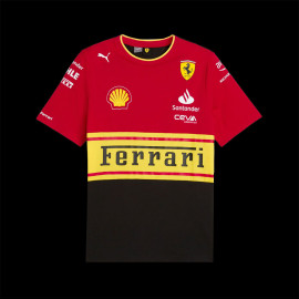 Ferrari T-Shirt Leclerc Sainz F1 GP Monza Puma Rosso Corsa 701227711-001 - herren