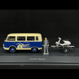 Ford FK1000 Bus + Vespa 1958 Blue / Cream White 1/43 Schuco 450320000