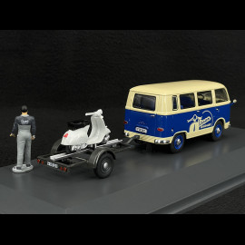 Ford FK1000 Bus + Vespa 1958 Blau / Kremeweiß 1/43 Schuco 450320000