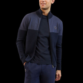 Eden Park Jacke La vie en bleu Zweifarbig Strickjacke Blau H23MAICA0013 - Herren