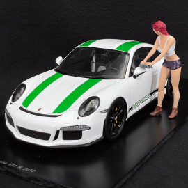 Figur sexy Mädchen Car wash Kurzhaarige Rothaarige Diorama 1/18 Premium 18016