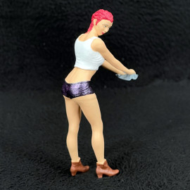 Figurine sexy girl car wash short hair redhead Diorama 1/18 Premium 18016