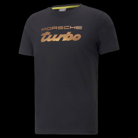 Duo Porsche Jacke Porsche Turbo Puma + Porsche T-Shirt Turbo Schwarz / Gold