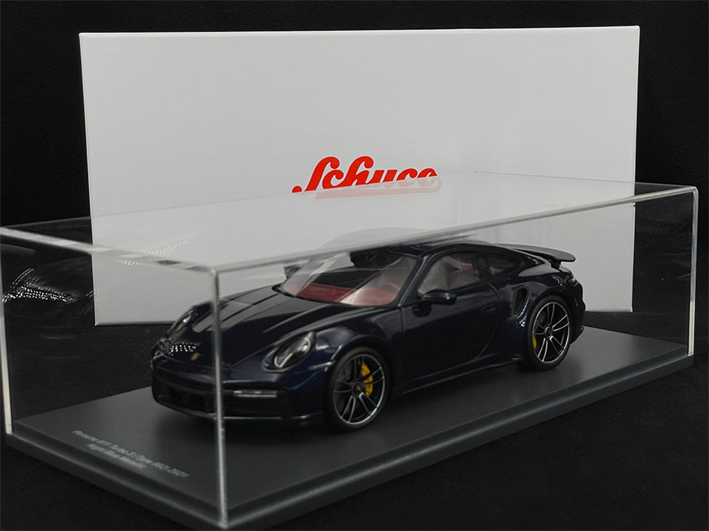 Porsche 911 Turbo S Type 992 2021 Night blue metallic 1/18 Schuco 450052500