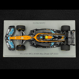 Lando Norris McLaren MCL36 Nr 4 Platz 6. 2022 Abu Dhabi F1 Grand Prix 1/43 Spark S8554