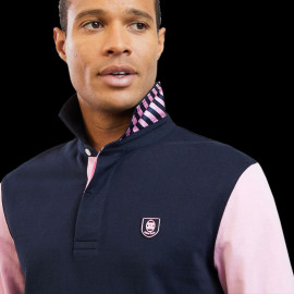 Eden Park Polo shirt Long sleeves French flair Pink / Blue H23MAIML0008 - men
