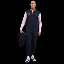 Eden Park Polohemd Lange Ärmel Nummer 10 Rosa / Blau H23MAIPL0019 - Herren