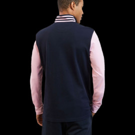 Eden Park Polohemd Lange Ärmel Nummer 10 Rosa / Blau H23MAIPL0019 - Herren