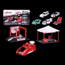 5 Porsche Set Majorette + Race Tent + Podium + Puncher 1/59 Majorette 212053305