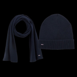 Duo Eden park Beanie Green grass + Eden Park Epopée Scarf Navy blue