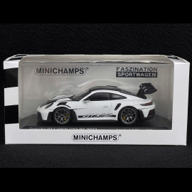 Porsche 911 GT3 RS Type 992 2023 Weiß / Schwarz Streifen 1/43 Minichamps 413062107