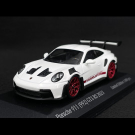 Porsche 911 GT3 RS Type 992 2023 Weiß / Rote Streifen 1/43 Minichamps 413062103