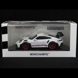 Porsche 911 GT3 RS Type 992 2023 Weiß / Rote Streifen 1/43 Minichamps 413062103