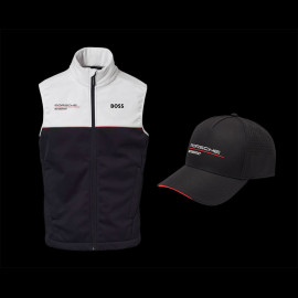 Duo Porsche Motorsport Jacke BOSS Ärmellose Softshell + Porsche Motorsport Cap