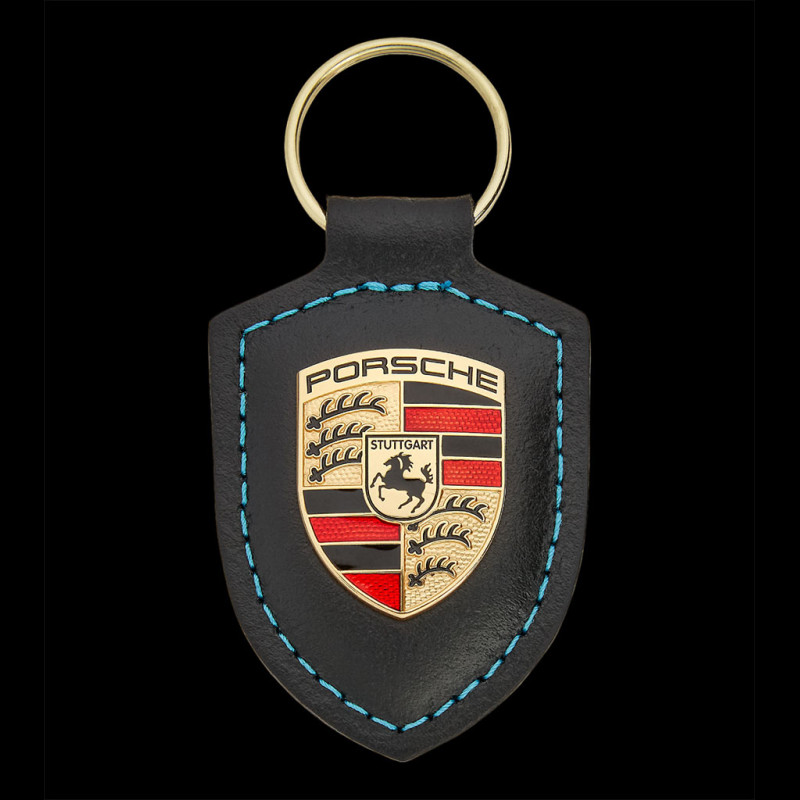 Porsche Connected Schlüsselanhänger Kontaktlose Ladestation Schwarz / Blau  Wappen WAP0503570RCHS