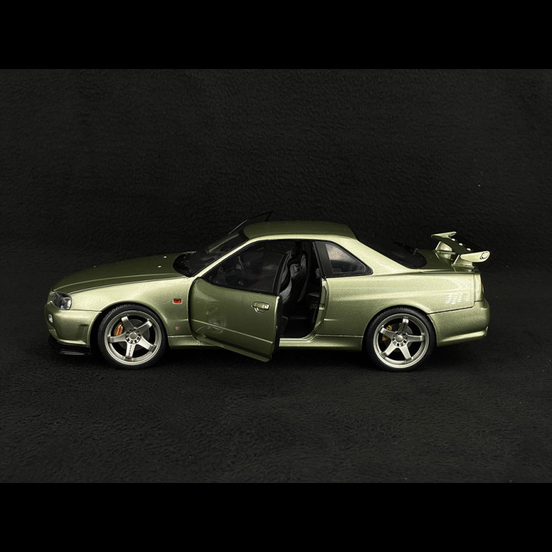 Nissan GT-R R34 Skyline 1999 Light green metallic 1/18 Solido S1804308 ...