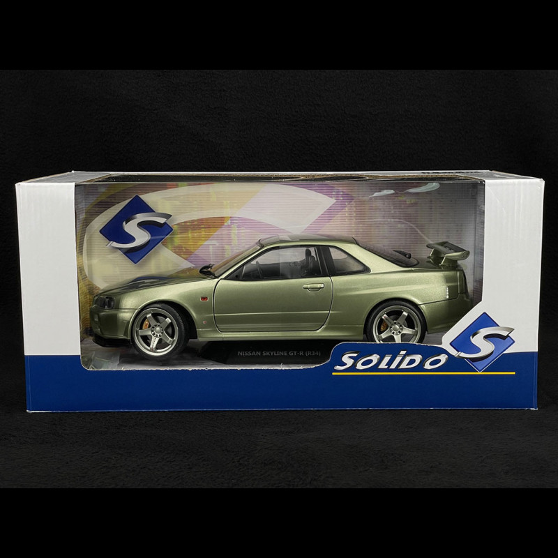 Nissan GT-R R34 Skyline 1999 Light green metallic 1/18 Solido S1804308 ...