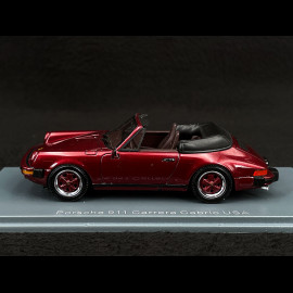 Porsche 911 Carrera Cabriolet USA 1985 Ruby red metallic 1/43 Neo 43252