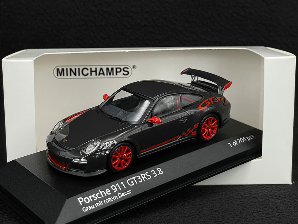 Porsche 911 GT3 RS 3.8 Type 997 2009 Grey Black 1/43 Minichamps