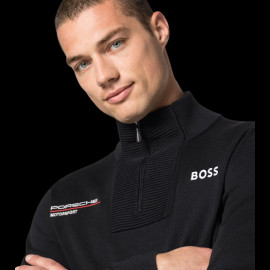 Porsche Pullover Motorsport BOSS Black Knitted quarter-zip sweater WAP121PMSR - herren
