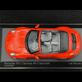 Porsche 911 Carrera 4S Cabriolet Type 992 2019 Exclusive RS Selection Lava orange 1/43 Minichamps 413069339