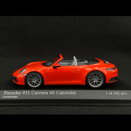 Porsche 911 Carrera 4S Cabriolet Type 992 2019 Exclusive RS Selection Lava orange 1/43 Minichamps 413069339