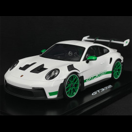 Porsche 911 GT3 RS Type 992 2022 US Edition Weiß / Lizardgrün Streifen 1/18 Spark WAP0211540P002