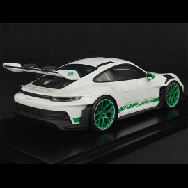 Porsche 911 GT3 RS Type 992 2022 US Edition Weiß / Lizardgrün Streifen 1/18 Spark WAP0211540P002