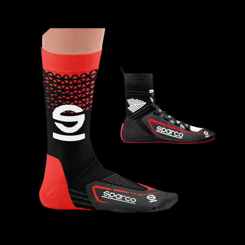 Sparco X-Light Socken Schwarz / Rot - Unisex