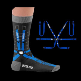 Sparco Harness Socken Schwarz / Blau - Unisex