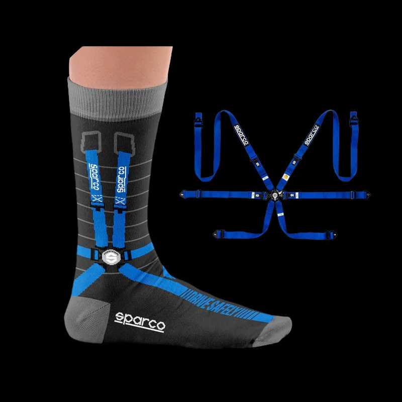 Sparco Harness Socken Schwarz / Blau - Unisex