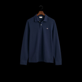 Gant Polo Shirt Long Sleeves Shield Night Blue - Men 2230-433