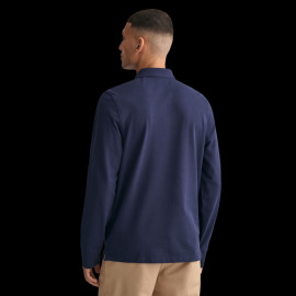 Gant Polo Shirt Long Sleeves Shield Night Blue - Men 2230-433