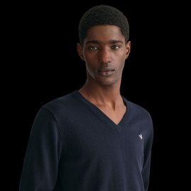 Gant Sweater Cotton V-neck Navy Blue 8030562-433 - man