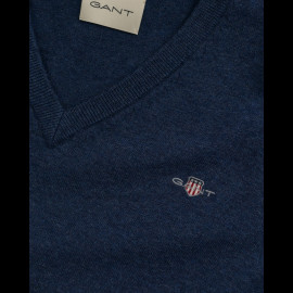 Gant Sweater Cotton V-neck Denim Blue 8030562-433 - man