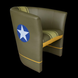 Tub chair Aviator B17 Memphis Belle Khaki / Grey