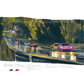 Porsche 911 RSR Type 991 n° 85 Iron Dames 24h Le Mans 2023 40 x 50 cm Silbere Rahmen Limitierte Auflage Uli Ehret - 1115