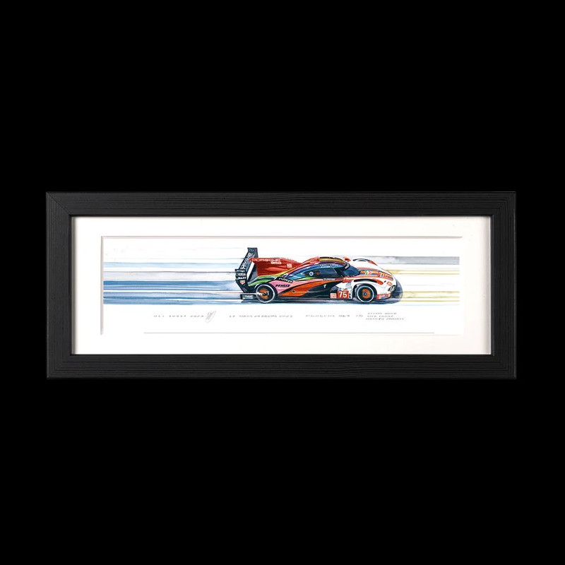 Porsche 963 n° 75 15 x 38 cm Black wood frame Limited edition Uli Ehret - 1112E